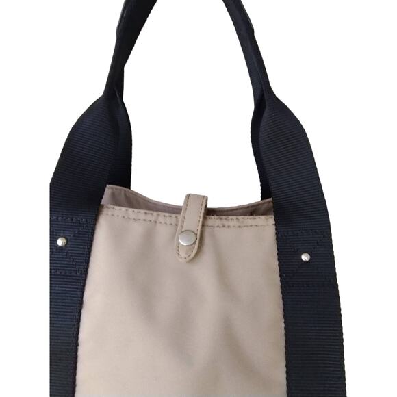 Franco Sarto Canvas Mini Tote Bag Tan and Brown 15"x10.5"x4" - Picture 9 of 15